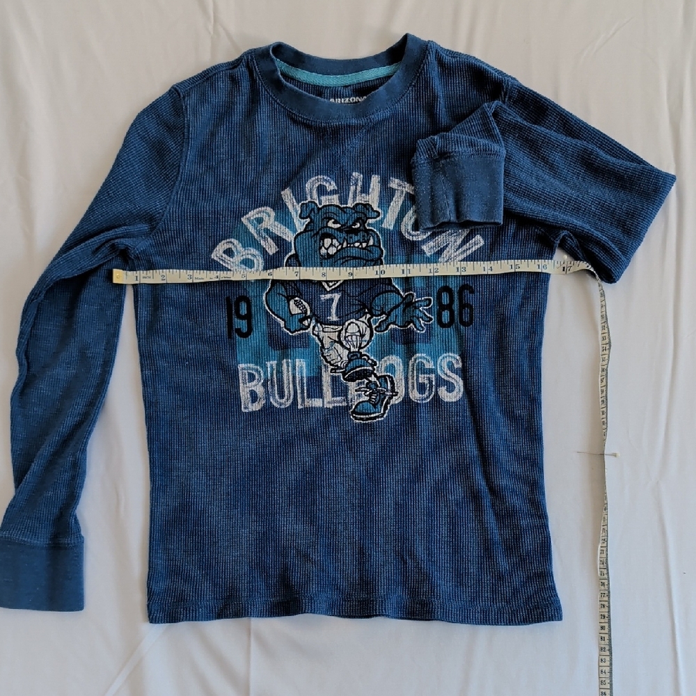 Kids Medium,  Blue Graphic Long Sleeve Thermal Tee